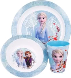 Ensemble De Petit-déjeuner Disney La Reine Des Frozen Ii Junior 3 Pièces Bleu Glacier