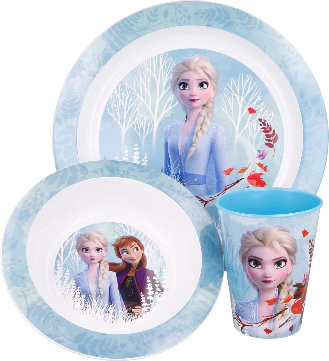 Ensemble De Petit-déjeuner Disney La Reine Des Frozen Ii Junior 3 Pièces Bleu Glacier
