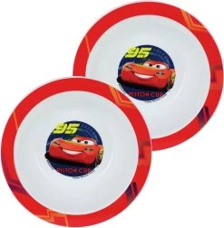 4x Sachets D'assiettes Petit-déjeuner En Plastique Profondes Disney Cars 16 Cm - Assiettes Enfant Incassables