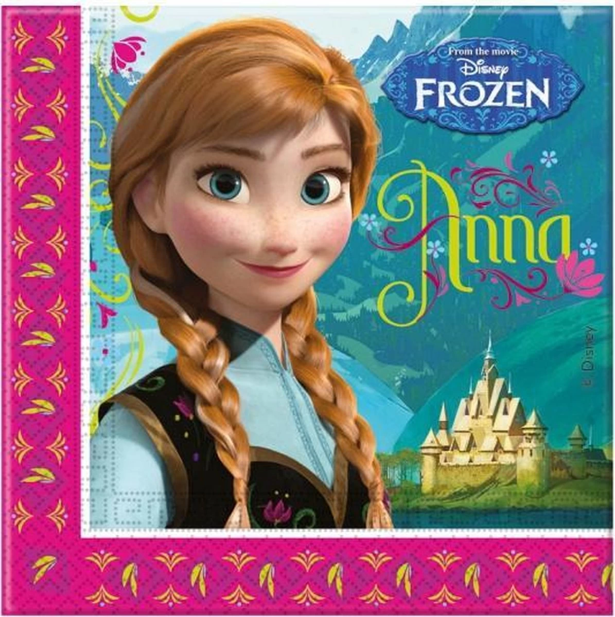 60x Frozen Serviettes De Table à Thème Disney 33 X 33 Cm Papier - Décorations De Table Jetables En Papier De Fête Pour Enfants