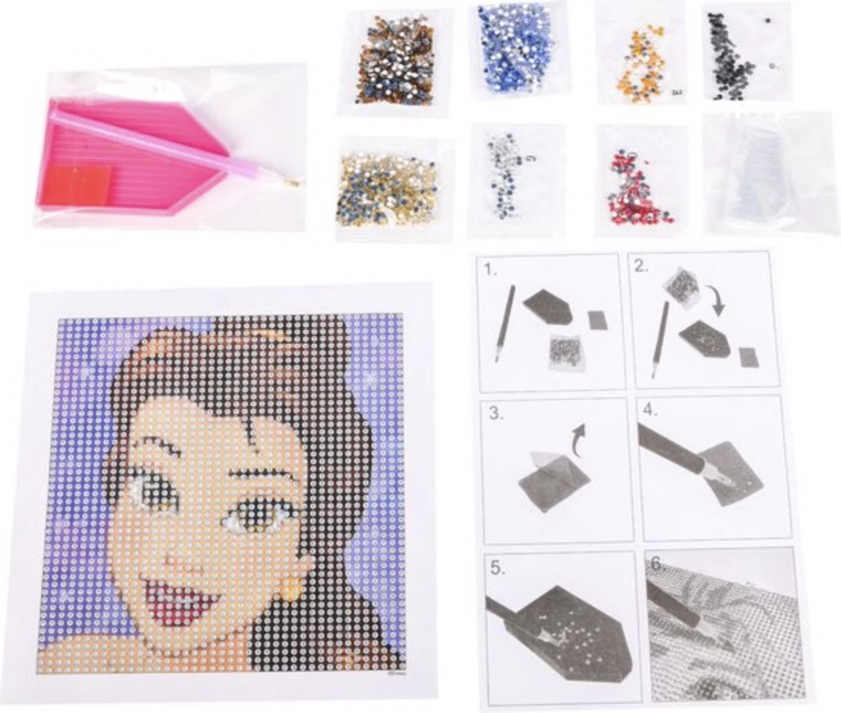 Princess Sequin Art Painting - Disney Princess Sequin Art - Peinture De Diamants - DIY Avec Paillettes - Artisanat Pour Filles - Princess Craft - Jouets Créatifs Et éducatifs - Princess DIY Craft - Disney Belle – Image 2