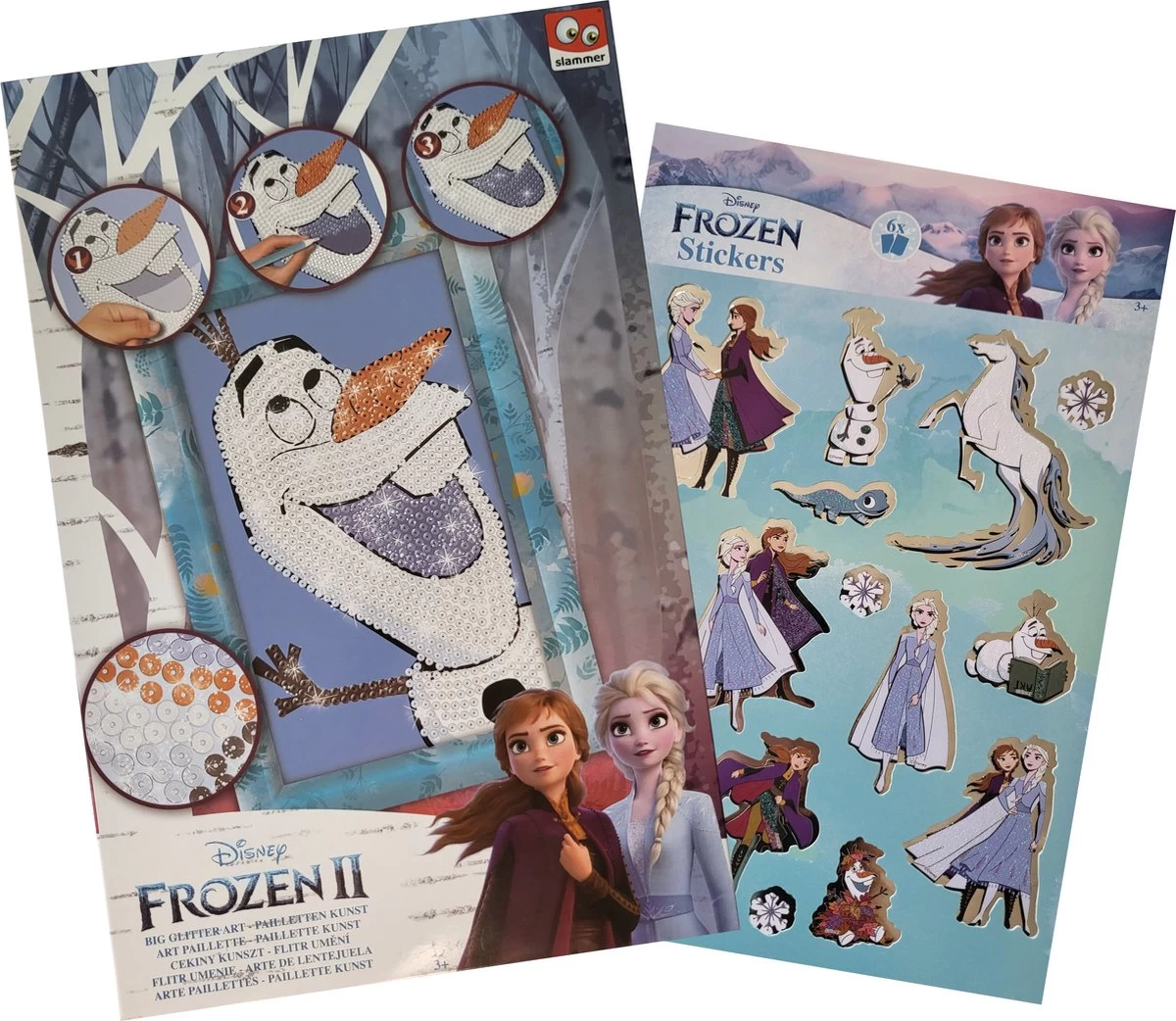 Disney Frozen - Peinture Au Diamant - Grand Art Scintillant - Art Des Paillettes - Artisanat - 6 Feuilles D'autocollants à Effet Scintillant - Olaf - Sinterklaas - Noël - Anniversaire - Cadeau - Cadeau Chaussure – Image 2