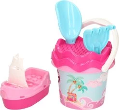 Disney Seau De Plage / Bac à Sable Rose Pour Enfants - Pirate - Seau - Pelle - Râteau - Bateau - Jouets De Bac à Sable - Ensemble De Jeu De Sable - Jouets De Plage Pour Garçons / Filles