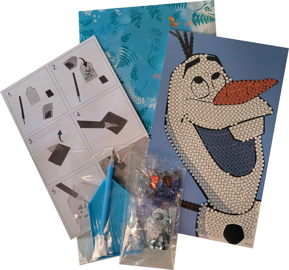 Disney Frozen - Peinture Au Diamant - Grand Art Scintillant - Art Des Paillettes - Artisanat - 6 Feuilles D'autocollants à Effet Scintillant - Olaf - Sinterklaas - Noël - Anniversaire - Cadeau - Cadeau Chaussure – Image 3