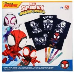 Disney Spidey 5 Feutres - Coloriages En Feutre Spiderman - 5 Pièces - Couleurs En Feutre - 18 X 18 Cm - Coloriages De Luxe De Marvel Avengers Spiderman - Marvel Spidey Amazing Friends Coloriage / Dessin - Jeu Créatif Pour Les Enfants