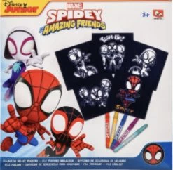 Disney Pages à Colorier En Feutre Spiderman - Lot De 5 - Couleurs En Feutre - 18 X 18 Cm - Pages à Colorier De Luxe De Marvel Avengers Spiderman - Coloriage / Dessin Marvel Spidey Amazing Friends - Jeu Créatif Pour Les Enfants