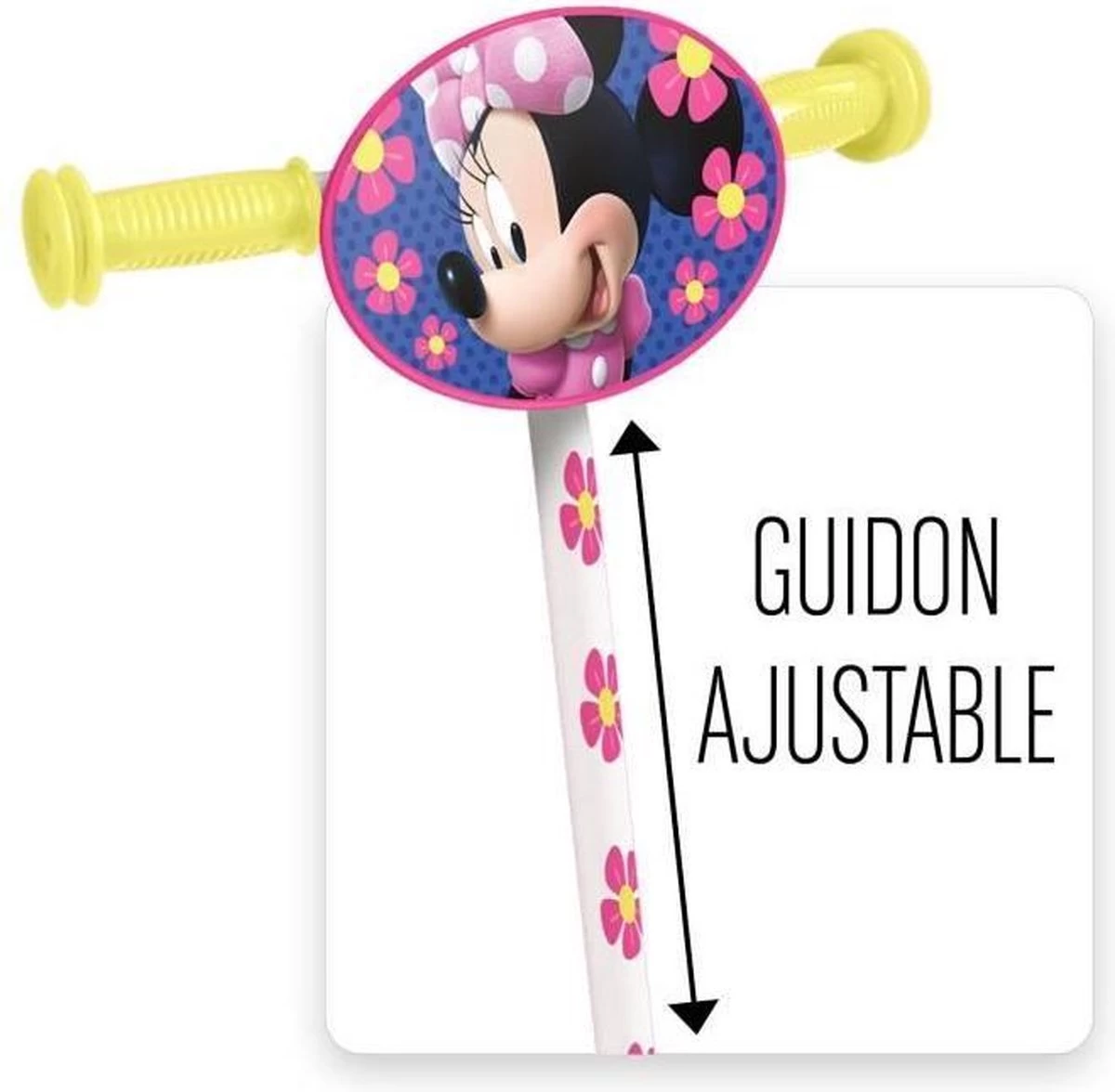 Trottinette Pour Enfants à 3 Roues Disney Minnie Mouse - Scooter - Filles - Rose Et Jaune – Image 3