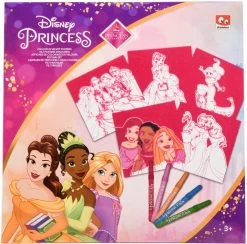 Affiches En Feutrine Disney Princess En Couleurs - Pack De Coloriage Pour Les Filles - Page De Coloriage En Velours - 5 Pièces De Marqueurs - Coloriage Pour Les Filles