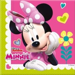40x Disney Minnie Mouse Déguisements Serviettes De Table Papier 33 X 33 Cm - Décorations De Table Jetables En Papier De Fête Pour Enfants