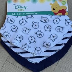 Winnie L'ourson - Bavoirs - 3 Pièces - Disney - Fermetures Velcro - Bébé - Nouveau-né - Baby Shower - Cadeau De Maternité - Alimentation - Aliments Nourriture Pour Bébé