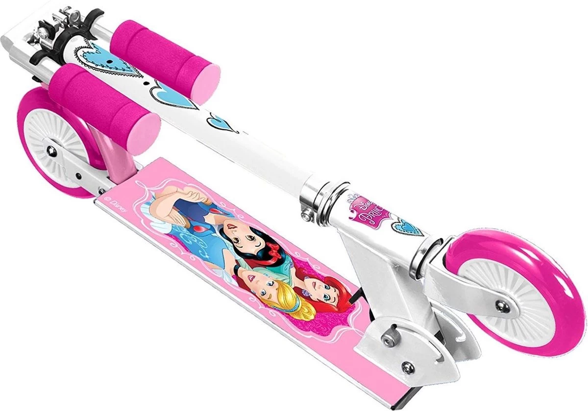 Disney Princess - Trottinette Pliable Pour Filles Avec Frein à Pied - Blanc Et Rose – Image 2