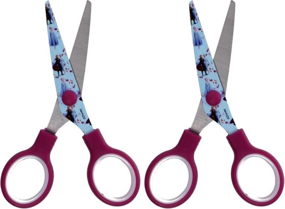 Ciseaux Disney Frozen - 2 Pièces - Ciseaux Pour Enfants - Coupe Pour Enfants - Artisanat - Elsa - Olaf - Fournitures D'artisanat - Ciseaux De Coupe