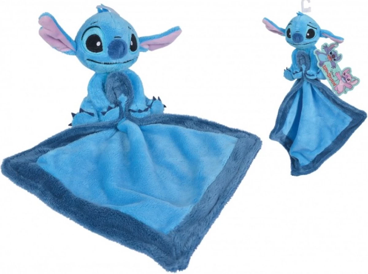 Stitch - Peluche Peluche Disney Cuddle Cloth 30 Cm | Peluche Disney Baby | Chiffon Câlin Pour Bébé | Chiffon Doux Doux à Câliner | Cadeau De Décrochage | Visite De Maternité | Cadeau De Naissance Doux