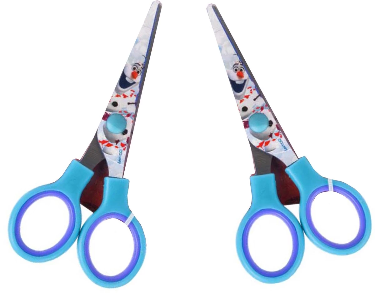 Ciseaux Disney Frozen - 2 Pièces - Ciseaux Pour Enfants - Coupe Pour Enfants - Artisanat - Elsa - Olaf - Fournitures D'artisanat - Ciseaux De Coupe