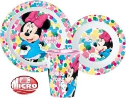 Ensemble Petit-déjeuner Disney Minnie Mouse - Vaisselle - 3 Pièces - Va Au Micro-ondes