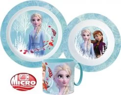 Disney Frozen Breakfast Set 3 Pièces - Services De Table Frozen - Sans BPA - Ensemble Déjeuner - Assiette Frozen - Tasse Frozen - Cadeau Fille - Cadeau D'anniversaire Fille