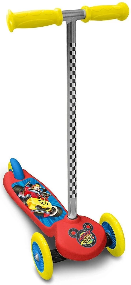 Trottinette Pour Enfants à 3 Roues Disney Mickey Mouse - Step - Garçons Et Filles - Rouge; Jaune
