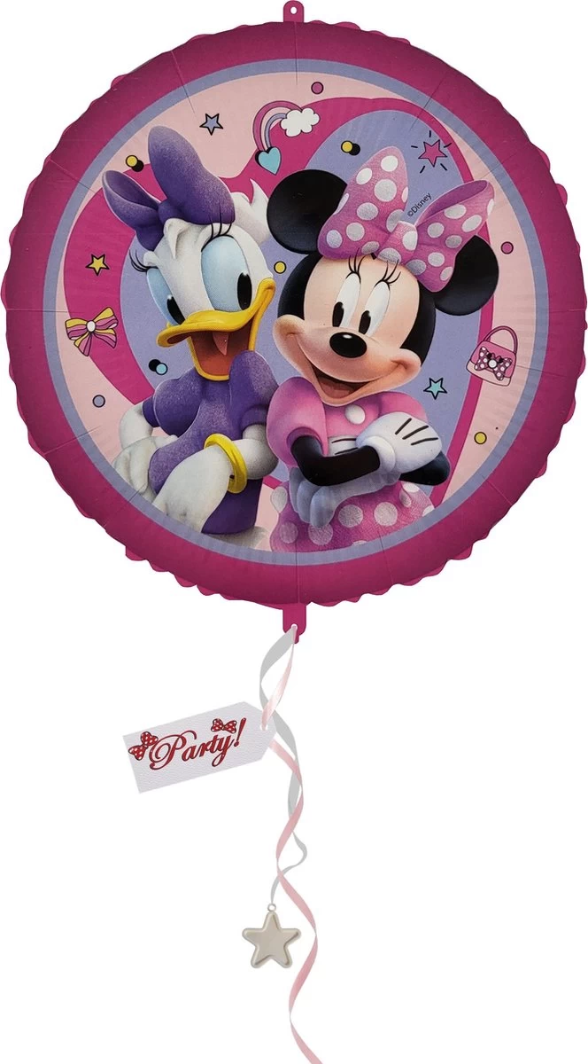 Ballon Aluminium Disney Minnie Mouse - Gonflable Ou à Remplir D'hélium - 46 Cm - Réutilisable - Avec Paille En Carton, Poids, 2 Rubans De 1,5 M Et étiquette - Ballon - Décoration - Fête D'enfants - Filles – Image 2