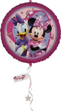 Ballon Aluminium Disney Minnie Mouse - Gonflable Ou Ă Remplir D'hĂ©lium - 46 Cm - RĂ©utilisable - Avec Paille En Carton, Poids, 2 Rubans De 1,5 M Et Ă©tiquette - Ballon - DĂ©coration - FĂȘte D'enfants - Filles