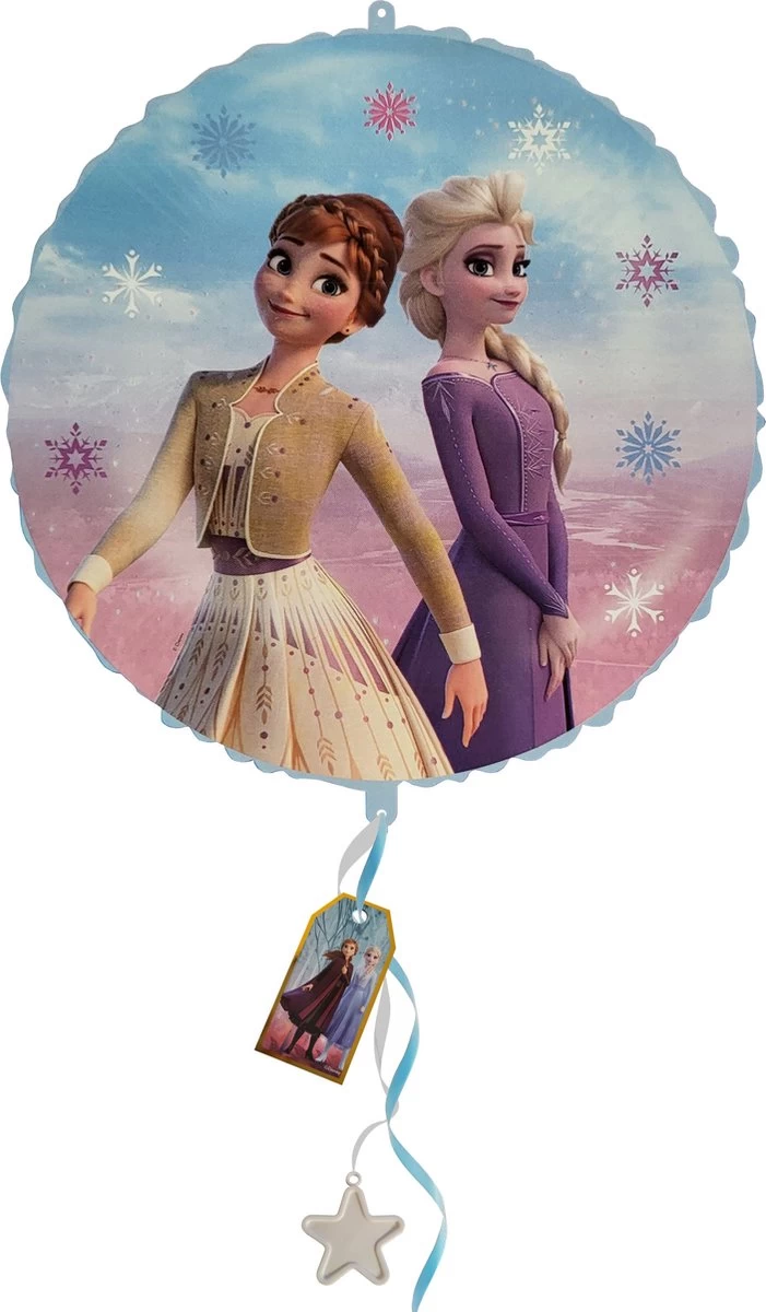 Disney Frozen - Ballon Aluminium - Gonflable Ou à Remplir D'hélium - Réutilisable - 46 Cm - Avec Paille En Papier, Poids Et 2 Rubans 1,5 M - Ballon - Anna - Elsa - Décoration - Fête D'enfants - Avec étiquette – Image 2