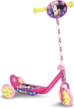 Trottinette Pour Enfants Ă 3 Roues Disney Minnie Mouse - Scooter - Filles - Rose Et Jaune