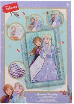 Disney Frozen Peinture De Diamants - Noël - Violet / Blauw - Kit D'artisanat - 21 X 30 Cm - 3+