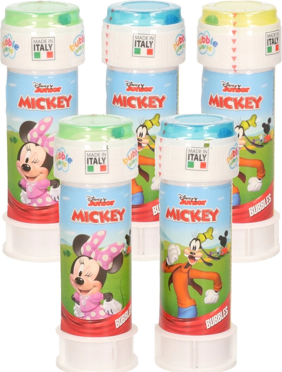 Disney 10x Bouteilles à Bulles Mickey Mouse Avec Jeu 60 Ml Pour Enfants - Jouets Distributeurs - Speelgoed à Saisir