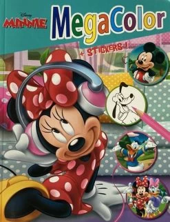 Disney Minnie - Livre De Coloriage Megacolor Avec 128 Belles Pages Ă Colorier + 25 Autocollants Joyeux