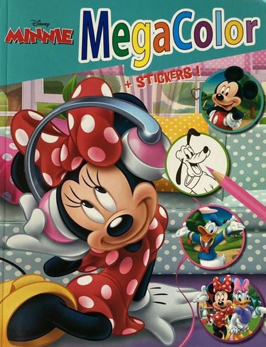 Disney Minnie - Livre De Coloriage Megacolor Avec 128 Belles Pages Ă Colorier + 25 Autocollants Joyeux
