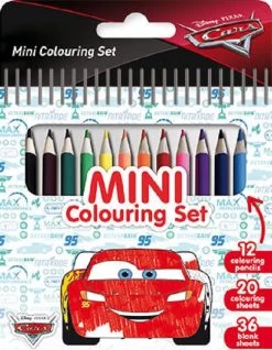 Carnet De Coloriage Compact Disney Cars - 12 Crayons - 20 Coloriages - 36 Feuilles De Dessin - 10 X 14 Cm