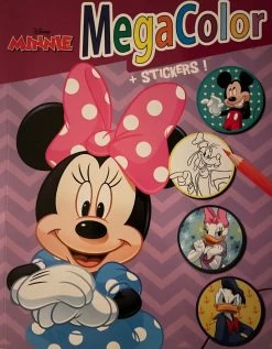 Livre De Coloriage Disney Megacolor Minnie Mouse Livre De Coloriage Et D'autocollants, Y Compris Les Autocollants