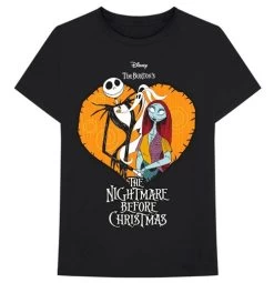 T-shirt Disney Unisexe - Design: The Nightmare Before Christmas Heart